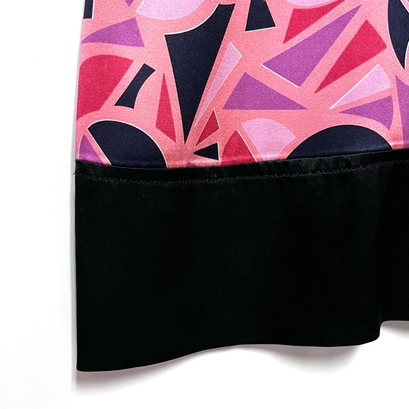 Marc Jacobs Silk Midi Dress 6 Pink Black Geometric Print Vintage Y2K Cocktail - Picture 13 of 16